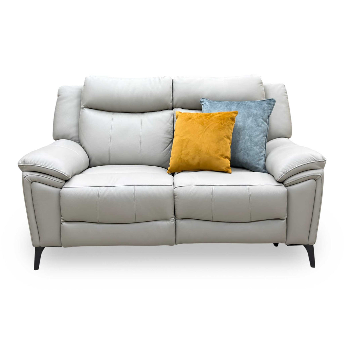 'Panache' Lead Grey Cat-60_23 Leather 2 Seater Power Recliner Sofa with Power Headrest and Heated Seats
