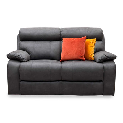 'Moreno' Bfa-Bnn-R28 Grey Heavy Duty Fabric 2 Seater Power Recliner Sofa with Power Headrests