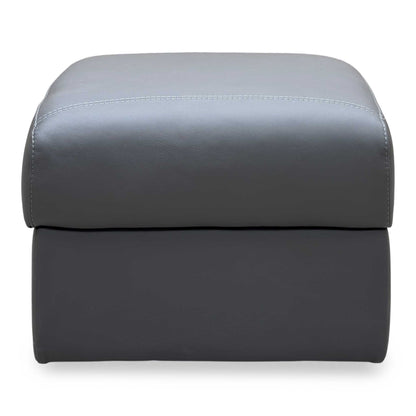 Nicoletti 'Davide' 327 Torello Grigio Scuro Leather Storage Footstool