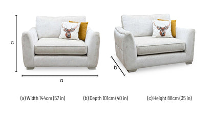 'Boujee' Lustro Dove Grey Ct Fabric Snuggler Chair