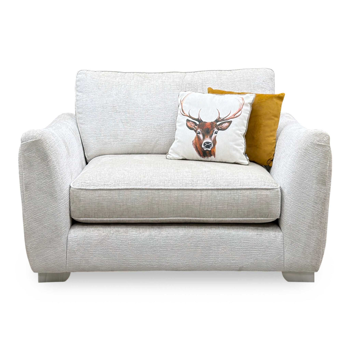 'Boujee' Lustro Dove Grey Ct Fabric Snuggler Chair
