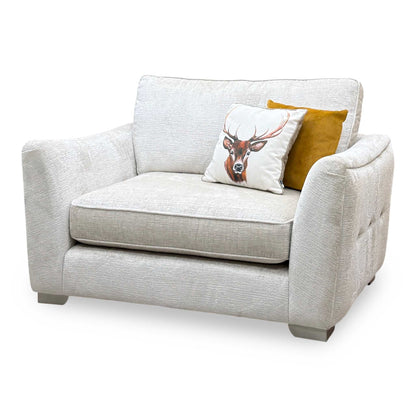 'Boujee' Lustro Dove Grey Ct Fabric Snuggler Chair