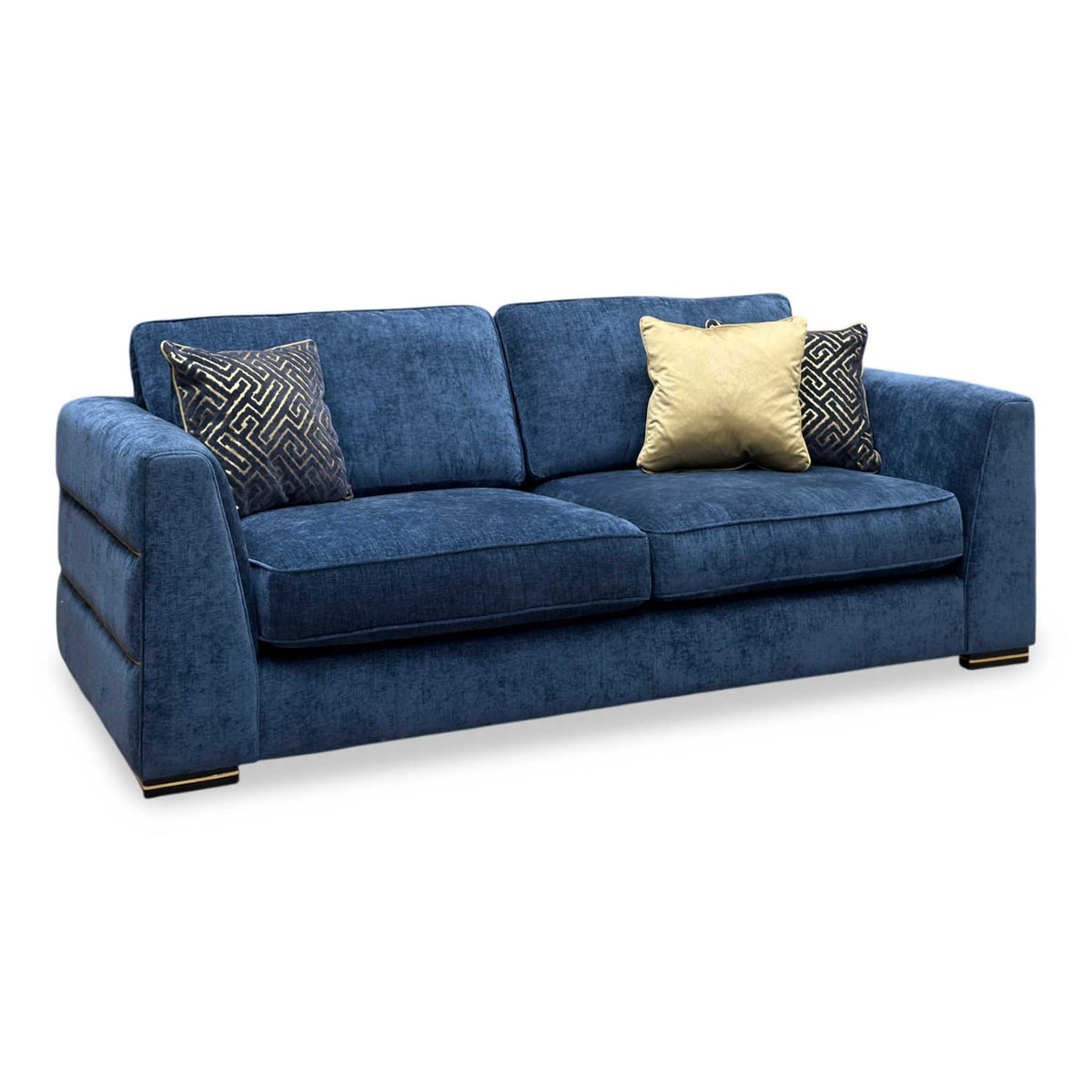 'Belissimo' Mirage Navy Blue - Cp Fabric 3 Seater Classic Back Sofa