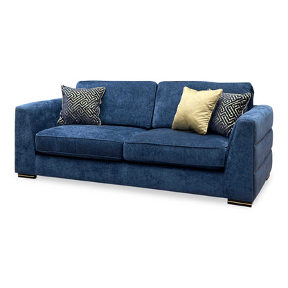'Belissimo' Mirage Navy Blue - Cp Fabric 3 Seater Classic Back Sofa