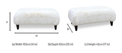 'Aura’ Bear Ivory Dw Ft Faux Fur Footstool