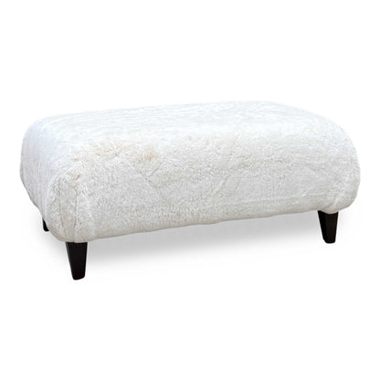 'Aura’ Bear Ivory Dw Ft Faux Fur Footstool