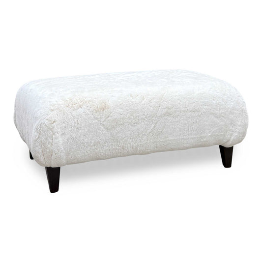 Aura Bear Ivory Dw Ft Faux Fur Footstool