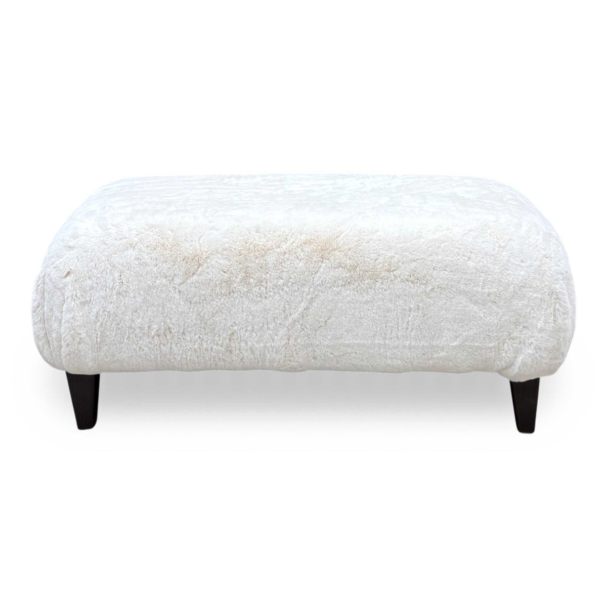 'Aura’ Bear Ivory Dw Ft Faux Fur Footstool