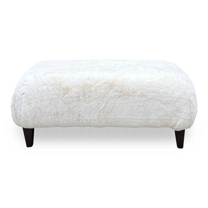 'Aura’ Bear Ivory Dw Ft Faux Fur Footstool