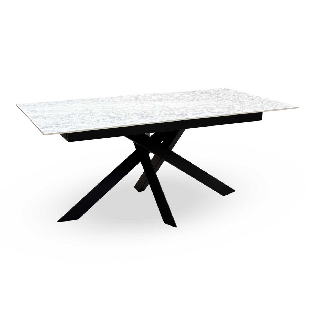 'Warrior' White Sintered Stone Ceramic Top 180cm Extending Dining Table