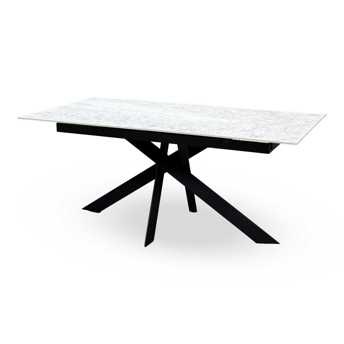 'Warrior' White Sintered Stone Ceramic Top 180cm Extending Dining Table
