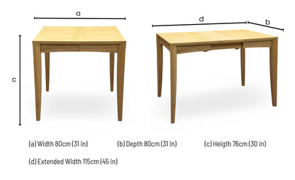 'Duplex’ Solid Oak Small Extending Dining Table