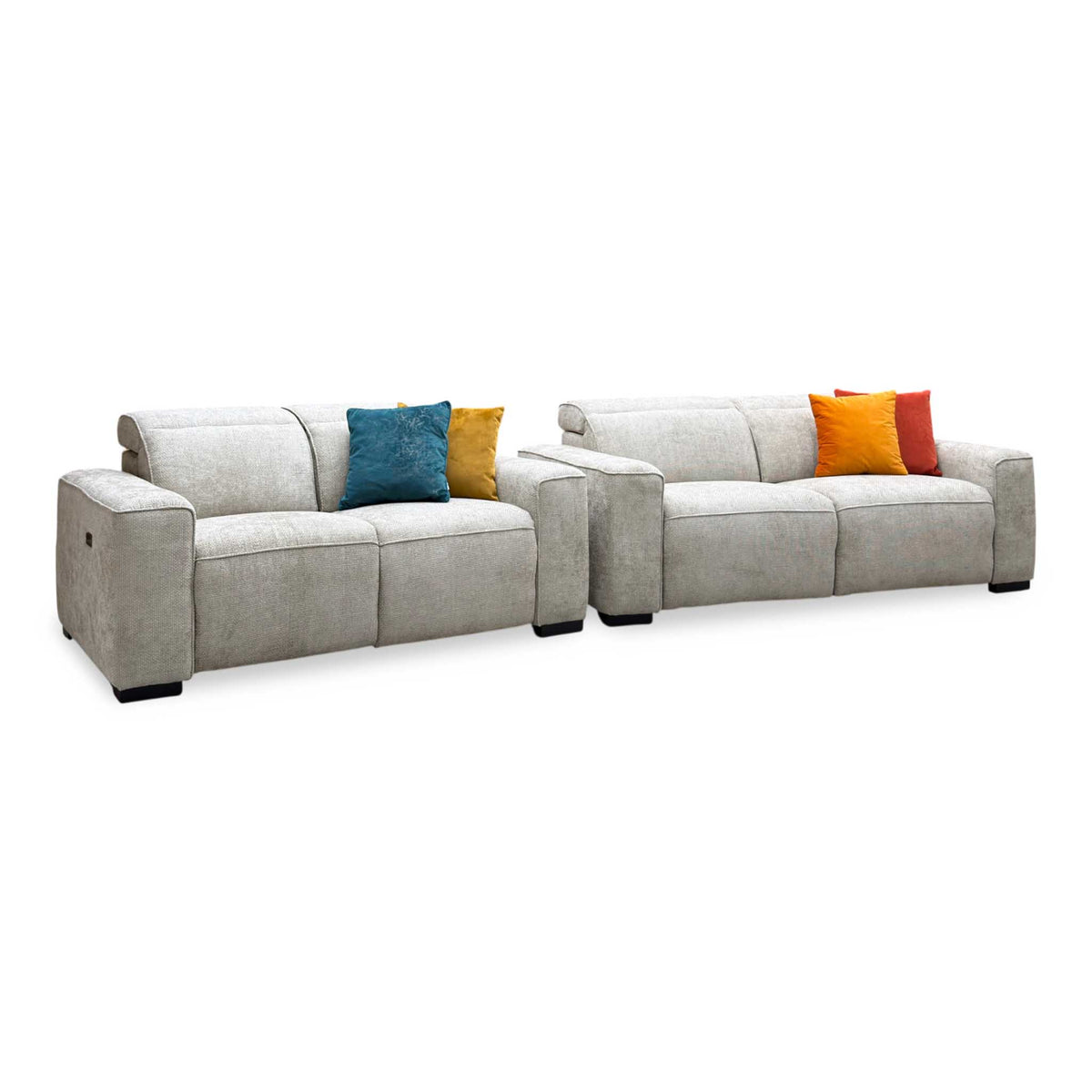 'Venosa’ Natural Fabric 3 + 2 Seater Power Recliner Sofa Set