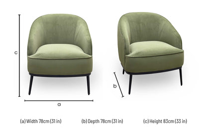 'Studio’ Moss Green Fabric Accent Chair - Set of 2