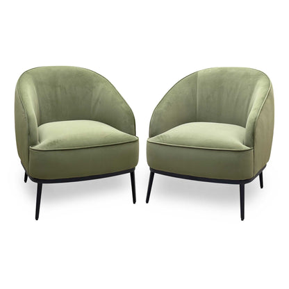 'Studio’ Moss Green Fabric Accent Chair - Set of 2