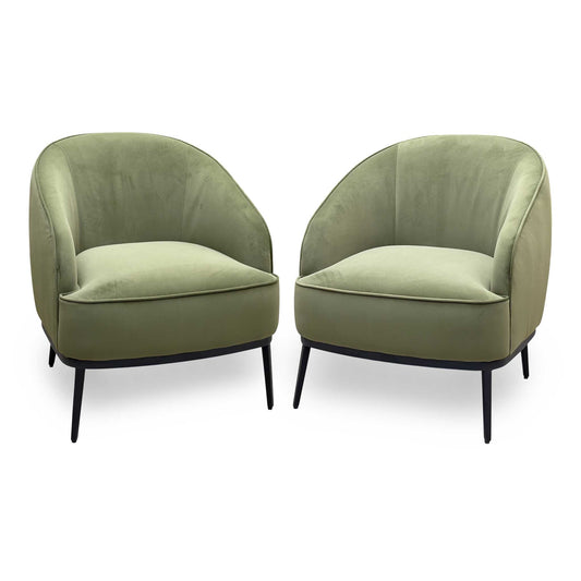 'Studio’ Moss Green Fabric Accent Chair - Set of 2