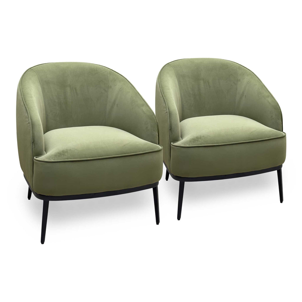 'Studio’ Moss Green Fabric Accent Chair - Set of 2