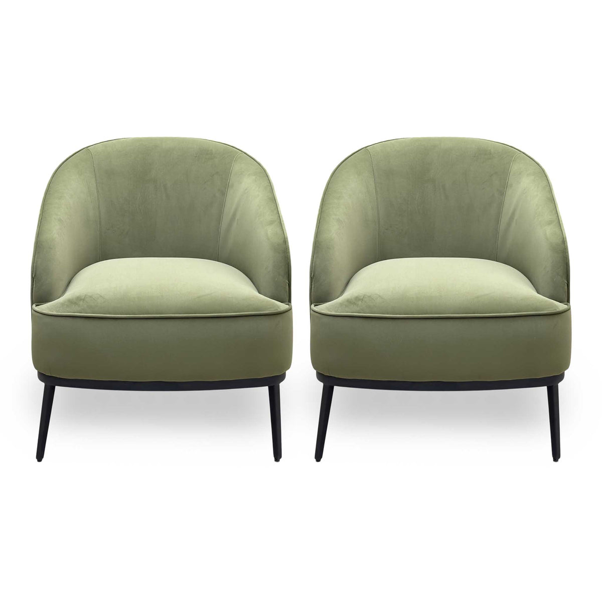 'Studio’ Moss Green Fabric Accent Chair - Set of 2