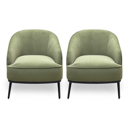 'Studio’ Moss Green Fabric Accent Chair - Set of 2