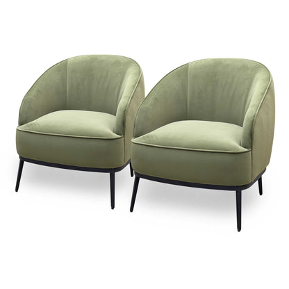 'Studio’ Moss Green Fabric Accent Chair - Set of 2