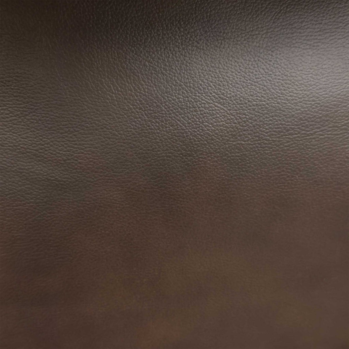 Close-up of the chocolate brown leather used on the Leighton 3 seater sofa