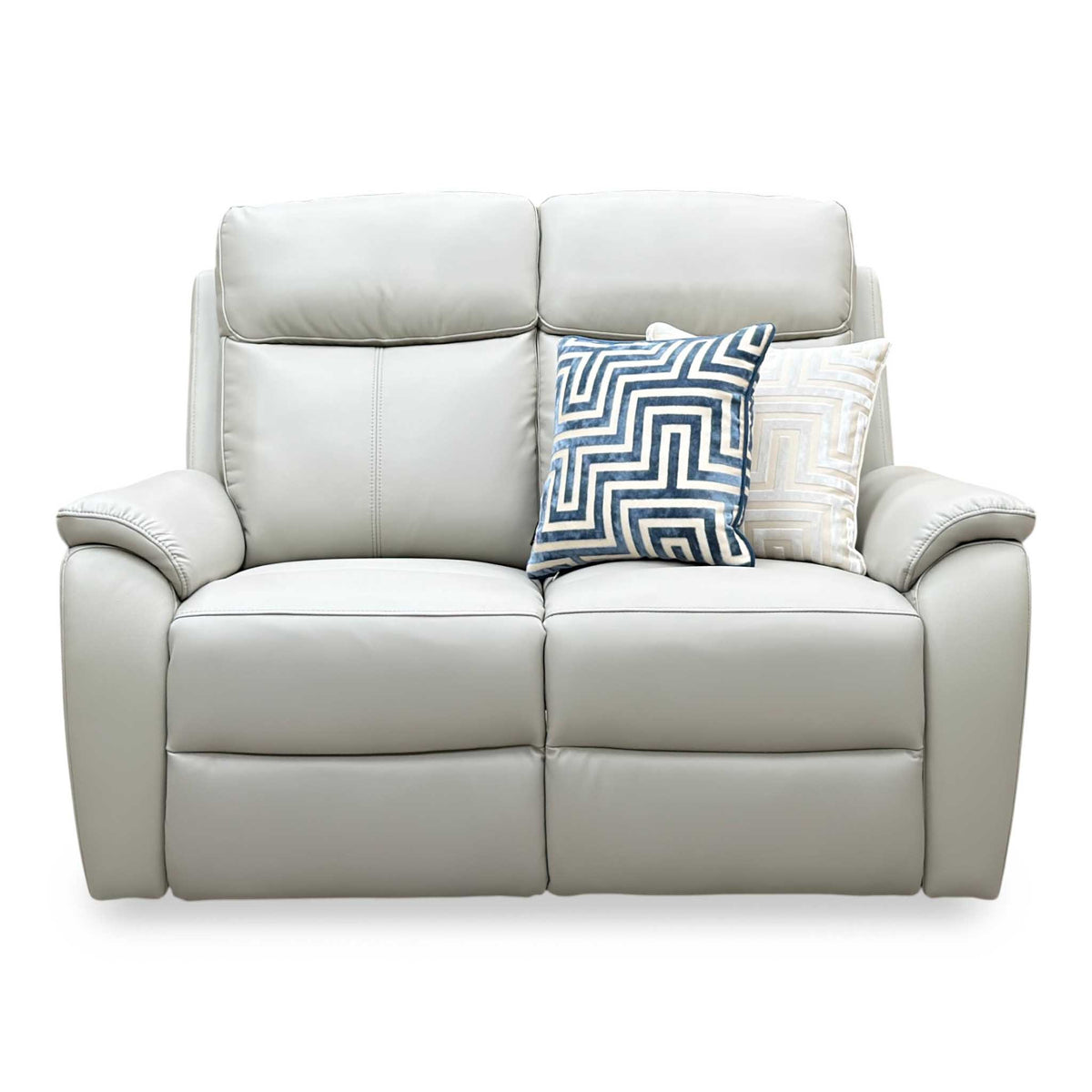 'Kingsmere' Pewter Grey Leather 2 Seater Power Recliner Sofa