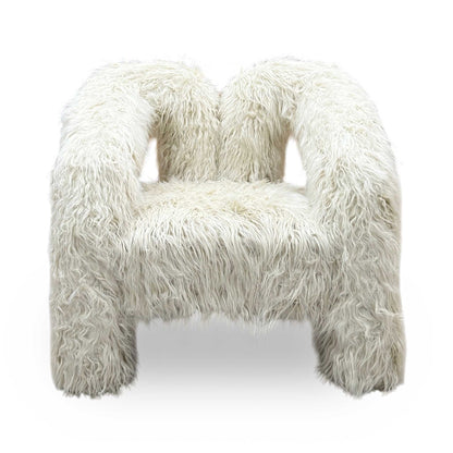 'Freyja’ Ivory Faux Fur Accent Chair