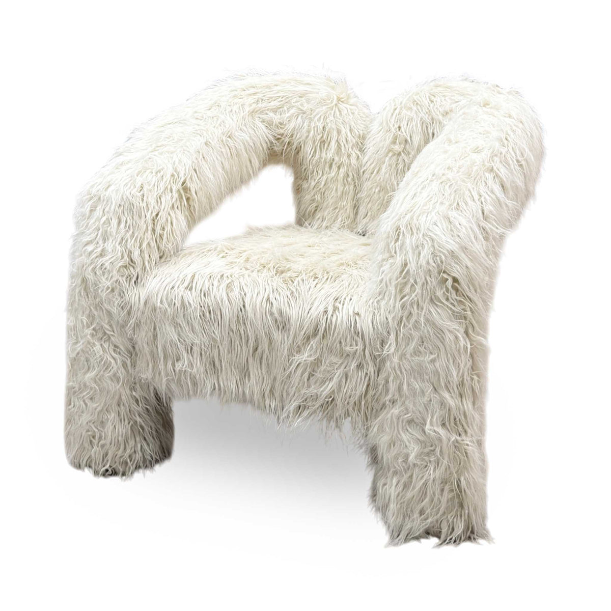 'Freyja’ Ivory Faux Fur Accent Chair