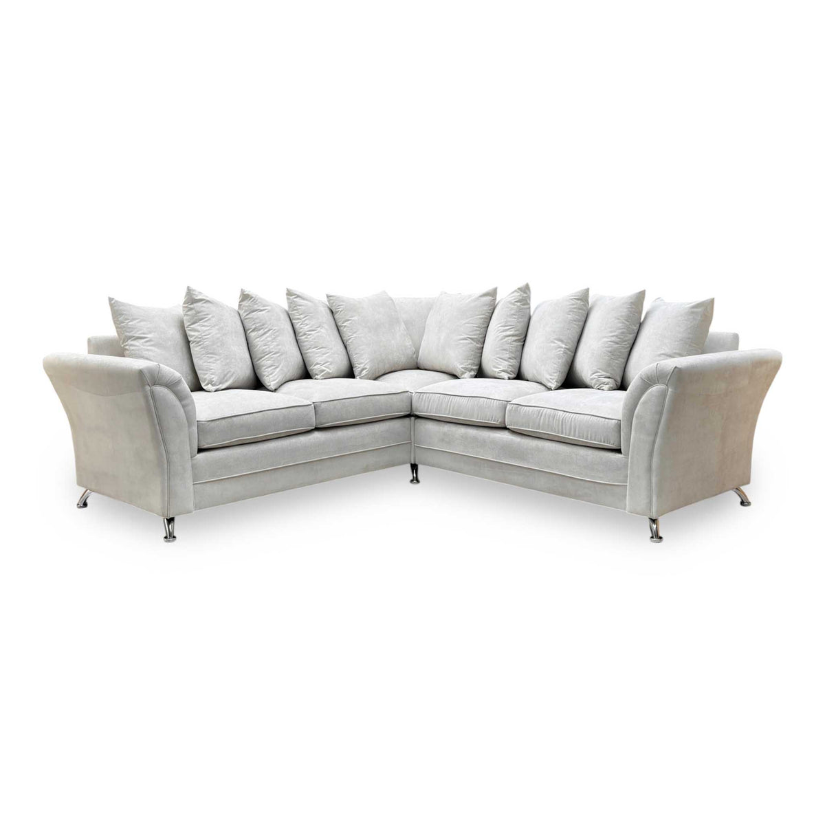 ‘Dury’ Natural Fabric Corner Group Scatter Back Sofa