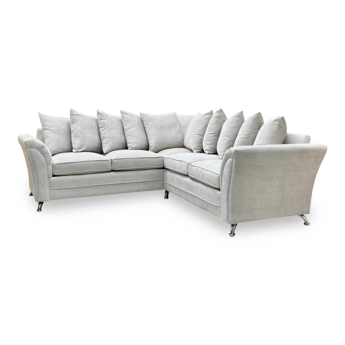 ‘Dury’ Natural Fabric Corner Group Scatter Back Sofa