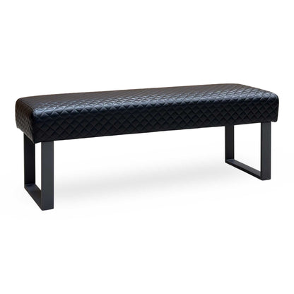‘Bromley' Black Faux Leather Standard Dining Bench