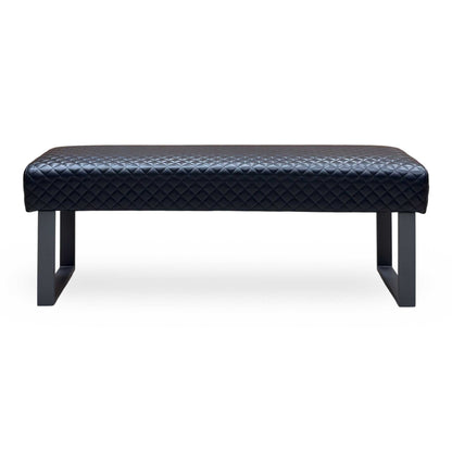 ‘Bromley' Black Faux Leather Standard Dining Bench