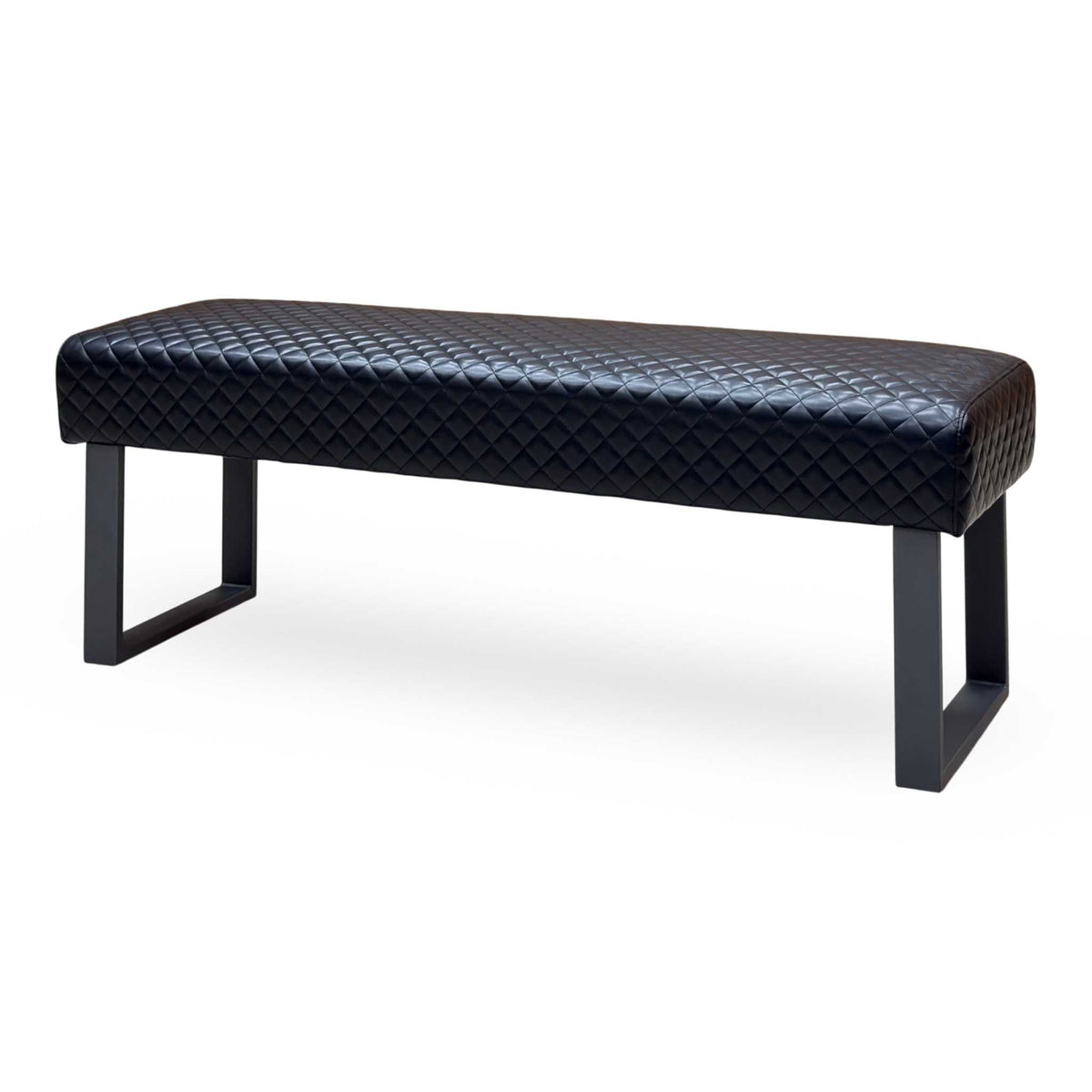 ‘Bromley' Black Faux Leather Standard Dining Bench
