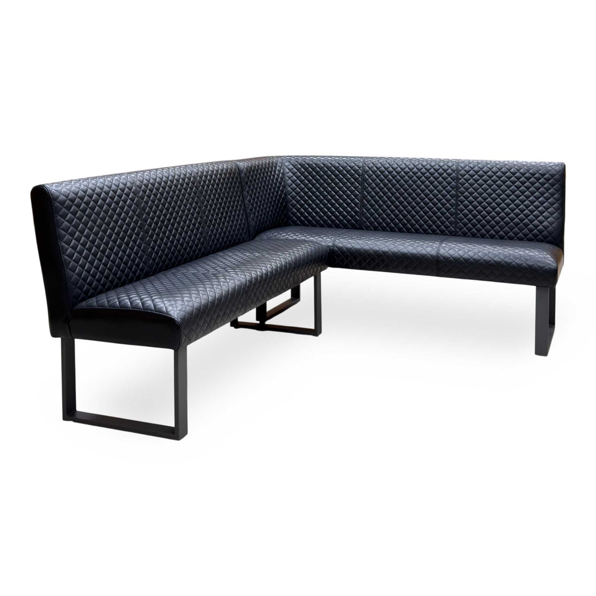 'Bromley' Black Faux Leather Right Hand Facing Corner Dining Bench