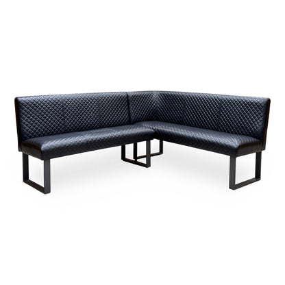 'Bromley' Black Faux Leather Right Hand Facing Corner Dining Bench