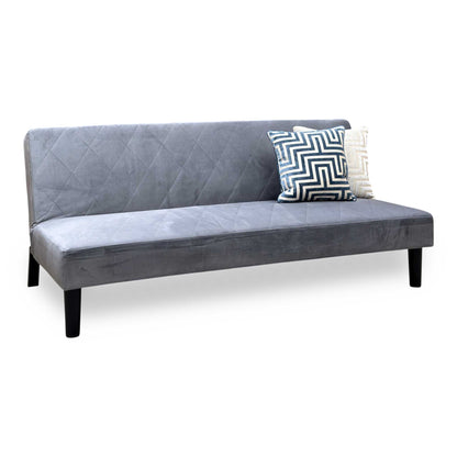 'Baxter' Silver Velvet Fabric Sofa Bed