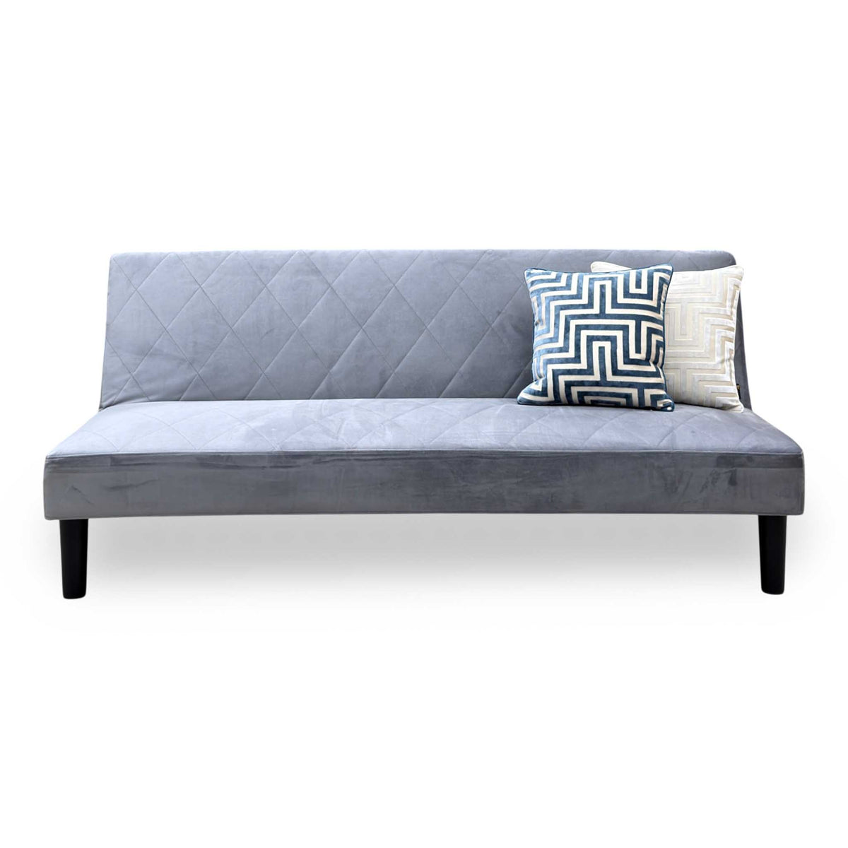 'Baxter' Silver Velvet Fabric Sofa Bed