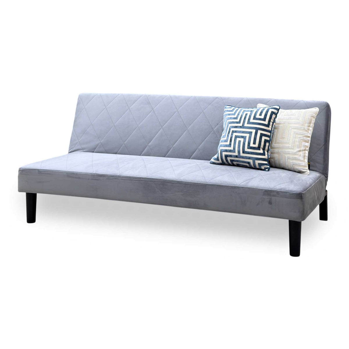 'Baxter' Silver Velvet Fabric Sofa Bed
