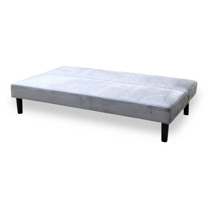 'Baxter' Silver Velvet Fabric Sofa Bed