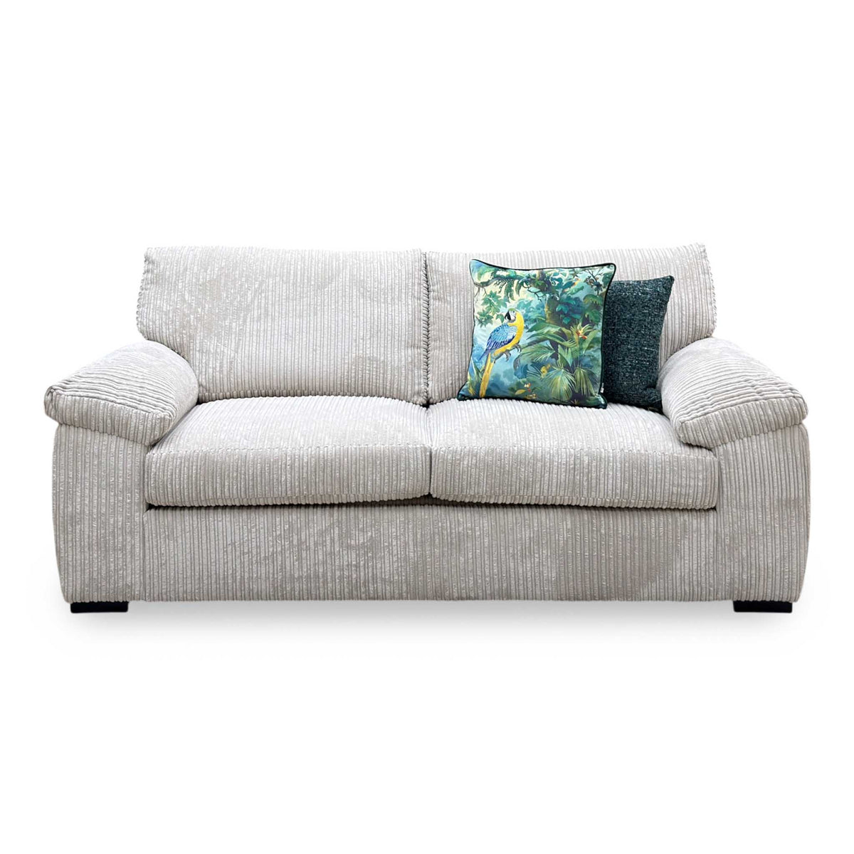 ‘Amalfi' Cream Jumbo Cord Fabric 3 Seater Standard Back Sofa Bed