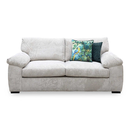 ‘Amalfi' Cream Jumbo Cord Fabric 3 Seater Standard Back Sofa Bed