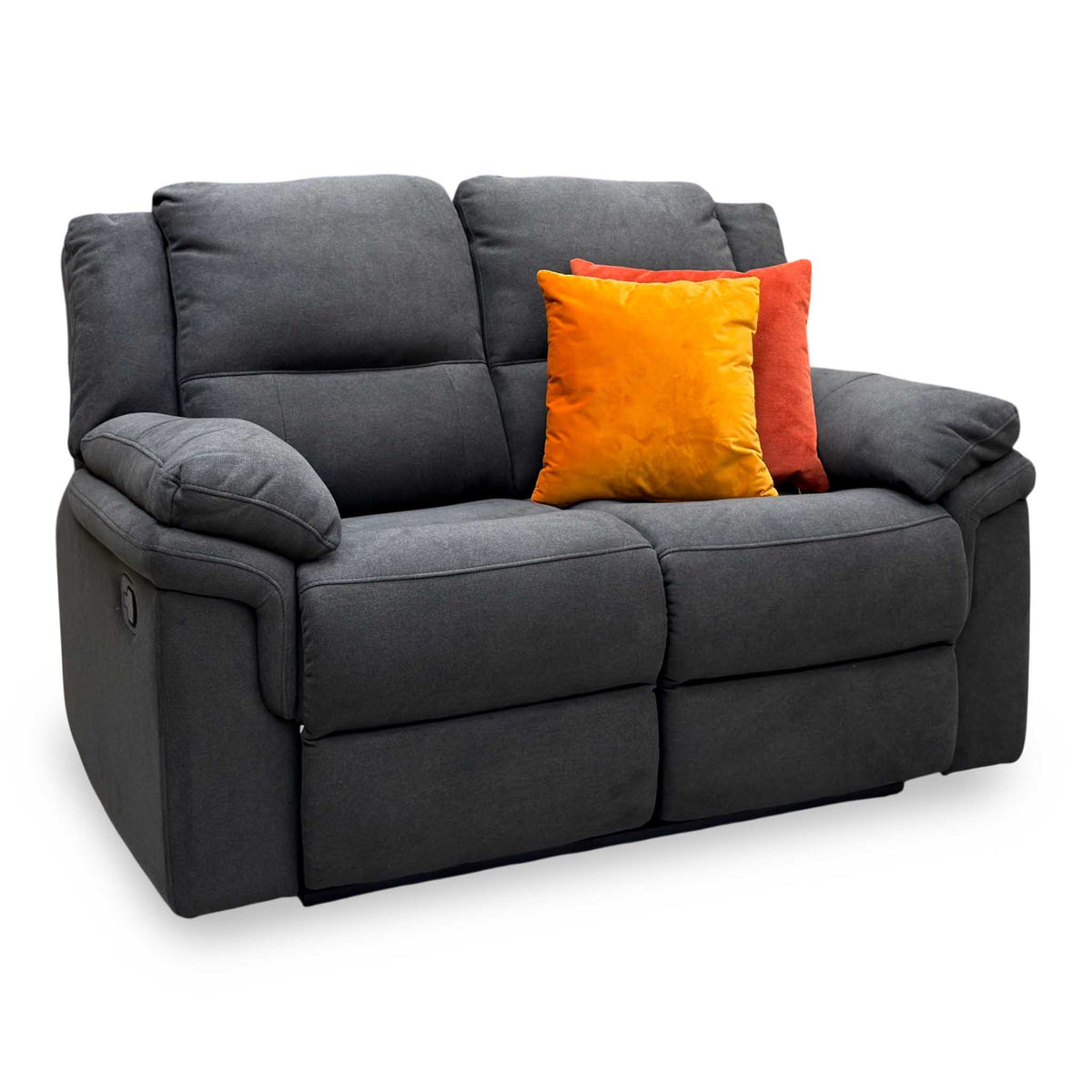 Albion Charcoal Grey Chenille Fabric 2 Seater High Back Manual Recliner Sofa – view 5