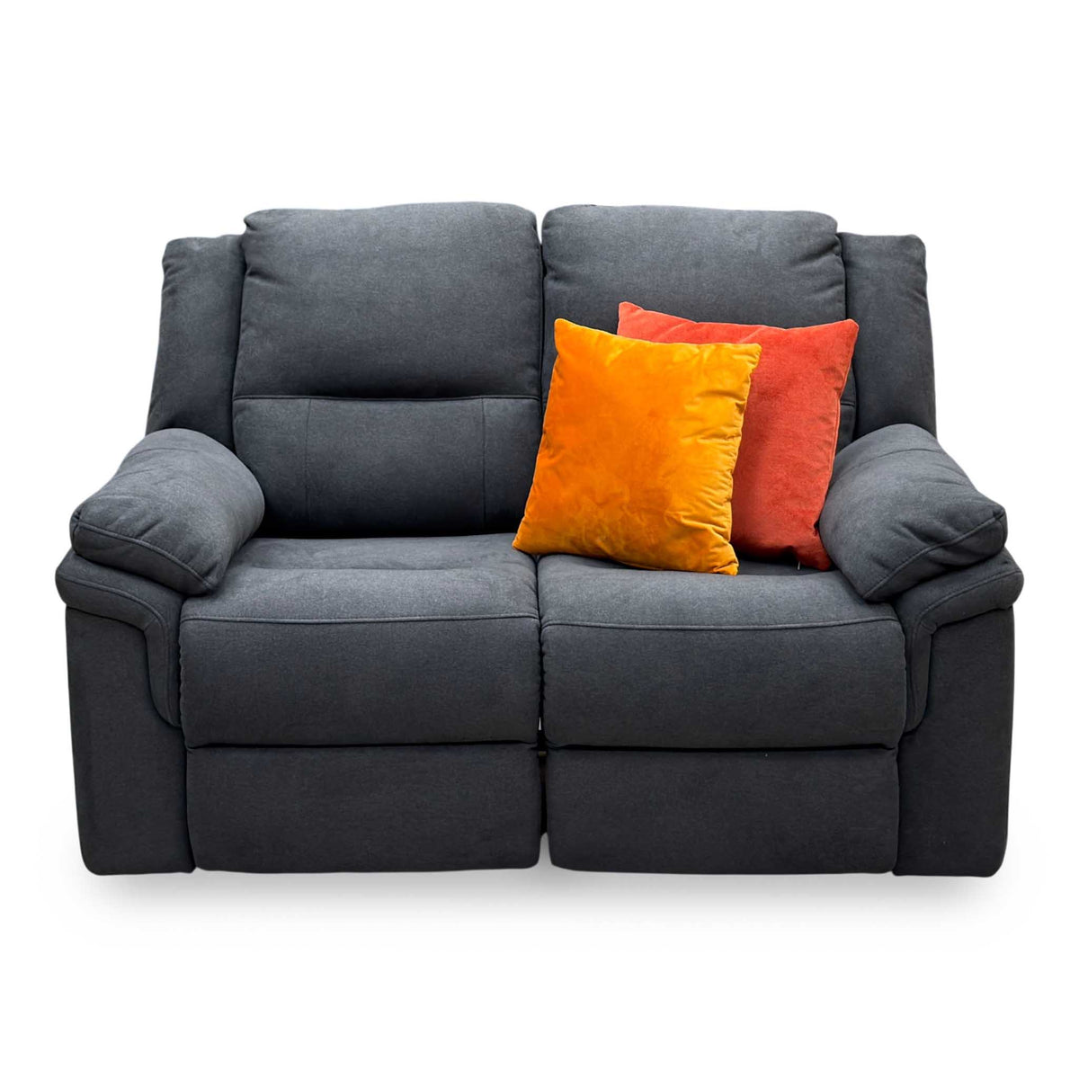 Albion Charcoal Grey Chenille Fabric 2 Seater High Back Manual Recliner Sofa – view 6
