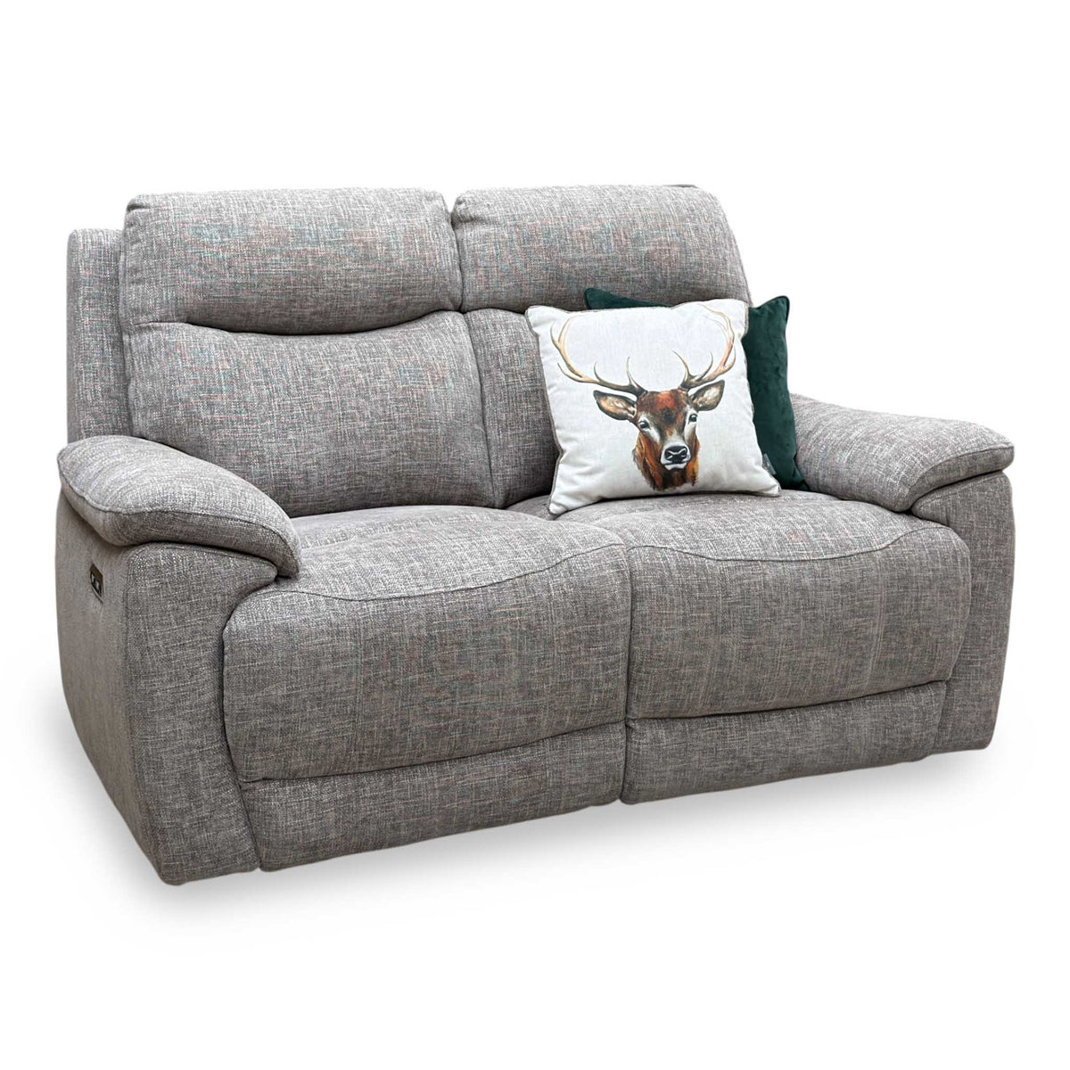 'Sloane' 15445 Anivia Brown Woven Fabric 2 Seater Power Recliner Sofa
