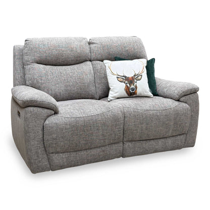 'Sloane' 15445 Anivia Brown Woven Fabric 2 Seater Power Recliner Sofa