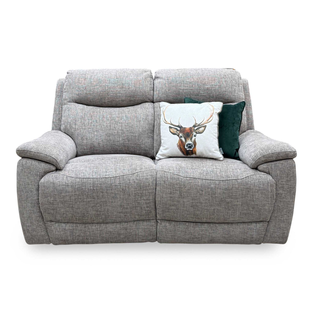 'Sloane' 15445 Anivia Brown Woven Fabric 2 Seater Power Recliner Sofa