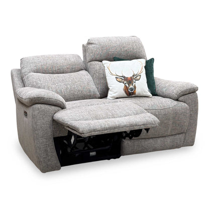 'Sloane' 15445 Anivia Brown Woven Fabric 2 Seater Power Recliner Sofa