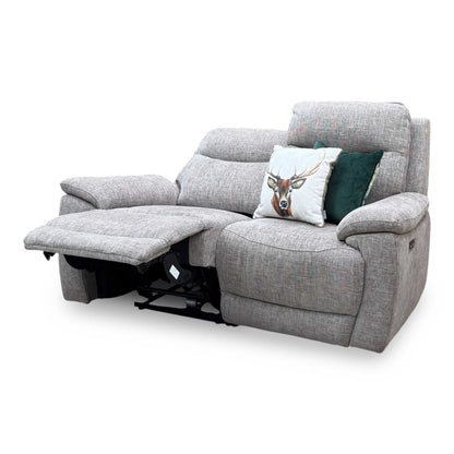 'Sloane' 15445 Anivia Brown Woven Fabric 2 Seater Power Recliner Sofa