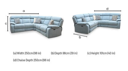 Moreno Fab-Meo-R17 Baby Blue Fabric Large Power Recliner Corner Sofa with Power Headrests – view 10