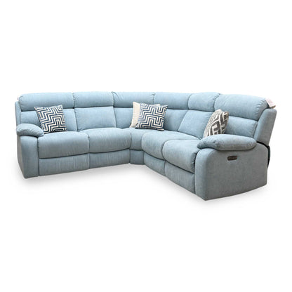 Moreno Fab-Meo-R17 Baby Blue Fabric Large Power Recliner Corner Sofa with Power Headrests – view 7